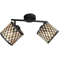 Steinhauer Plafondlamp 2-lichts Sumba met bamboe kappen Ø12cm