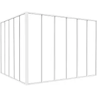 Vente-unique Glazen hoekbinnenraam met industriële stijl in gepoedercoat aluminium - L180 x L150 x H130 - Wit - BAYVIEW