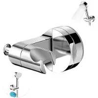 VHV - Douchekophouder - Douchebeugel zonder boren met zuignap - 360 graden verstelbaar en universeel ABS - Voor badkamer en douchekop vervanging - Zilver, 8,5x7,5x7 cm