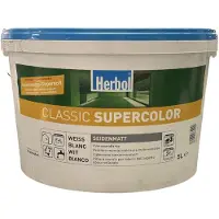 Herbol Classic Supercolor Soft - Hoogdekkende seidenmatte muurverf voor binnen op waterbasis - 5 L - Wit