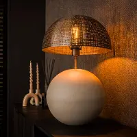Lyora Moderne tafellamp Sphere met beige voet - Ø 36cm