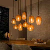 Lyora XXL hanglamp Dot 9 amber fading glazen
