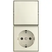 Busch Jaeger Abb Busch-Jaeger Combinatie Wisselschakelaar + Wcd Ra Opbouw Creme