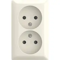 Abb Busch-Jaeger Bj Dubbele Wandcontactdoos 202APBJ-522 - Opbouw - Creme