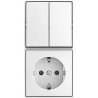 Busch Jaeger Abb Busch-Jaeger Combinatie Serieschakelaar + Wcd Ra Opbouw Wit/Wit