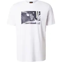 BOSS Shirt 'Te_Motors' pasteelgeel / antraciet / zwart / wit