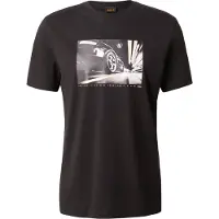 BOSS Shirt 'Te_Motors' lichtgeel / lichtgrijs / zwart / wit
