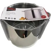 Merkloos Soeppan Met Glasdeksel 14L Inductie Zilver zilver RVS Pan