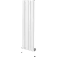 MonsterShop Ovale Kolomradiator & TRV Chroomkranen - 1800mm x 480mm – Wit