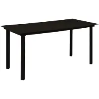 Syfax Tuintafel 150x80x74 cm staal en glas zwart