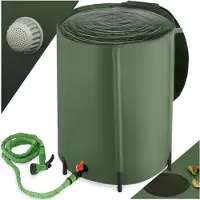 TIM. TIM Waterton - Regenton - Watertank - Opvouwbare Ton - met Deksel en Kraan - 250L - Groen - 70cm x 70cm x 100cm
