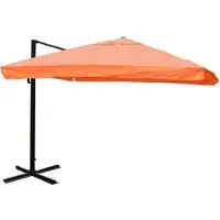 Mendler Ampelscherm HWC-A96, zonnescherm voor de horeca, 3x3 meter (diameter 4,24 meter), polyester/alu, 23 kg. Kleur: terracotta, zonder voet
