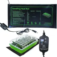TIM. TIM Warmtemat Planten - Waterdicht – Kweekmat 20 watt – Kweekmat Verwarmingsmat - Kweken - Propagator – Mogelijk Voor Terrarium - Zwart/Groen - 53cm x 25cm x 3cm; 450 g