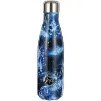 Hype Thermische Waterfles Multi Maanprint | Blauwe RVS Levensdichte Fles