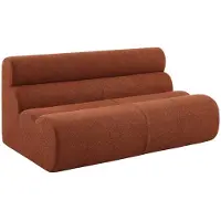 Sweeek Stoffen fauteuil getextureerde bouclé 2 zits Terracotta