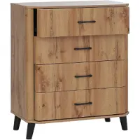 MCW Commode -P42, dressoir, 4 lades, MDF 92x80x40 cm ~ Wotan-eikenlook