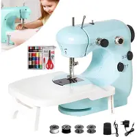 COOAU Naaimachine - Mini Naai Machine - Elektrische Naaimachine - Sewing Machine Beginners Set- met Verlengplank - Lichtgroen