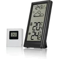 TIM. TIM Weerstations - Weerstation Met Buitensensor - Weerstation Met Buitensensor - Weerstation Draadloos Binnen Buiten - Weerstation Binnen en Buiten - Zwart - 9cm x 16cm x 2cm