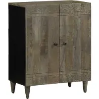 vidaXL Dressoir 60x33,5x75 cm massief mangohout lichtgrijs