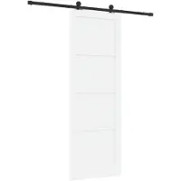 vidaXL Schuifdeur Wit en zwart 83 x 232 cm Massief grenenhout