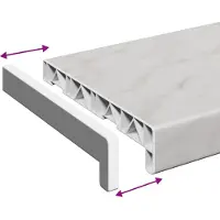 vidaXL Raamdorpel Marmeren textuur 120 x 25 x 4,5 cm PVC