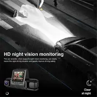 Typecat Auto DVR-camera met 3 lenzen, dubbele 1080P HD-dashboardvideorecorder, 24 uur parkeren