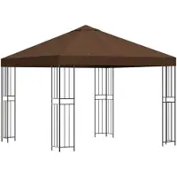 vidaXL Prieel 3 x 3 m Bruin Polyester en Staal 190 gsm