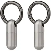 Tlily 2 STUKS Waterdicht RVS Pillendoosje Pillenflesje Cache Pillendoosje Container Sleutelhanger Pillendoosje Gezondheidszorg