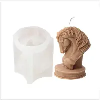 Tlily Paardenhoofd Standbeeld Kaars Siliconen Mal Buste Rijden Sculptuur Kunst Beeldje Dier Poney Kaars Schimmel