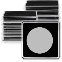 Tlily 20 Stuks Zilveren Dollar Munthouder, 2 X 2 Halve Dollar Munthouder Muntcapsule Munt Snap Plastic Munthouder, 37,5 Mm
