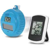 Typecat Zwembadthermometer drijvend, digitaal draadloos waterdicht met binnentemperatuur