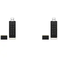 Kepptory 2X Beveiligde USB-Drive, 128 GB Gecodeerde USB-Flashdrive Hardware Wachtwoord Memory Stick met Toetsenbord USB 3.0 Disk Flash Zwart