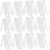 Tlily 12 Stuks Acryl Boekenstandaard, Doorzichtige Boekenhouder, Kleine Acryl Displaystandaard voor Boeken, Foto'S, Brochures, Tablets