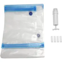Tlily Sous Vide Zakken 20 Pack Herbruikbare Elektrische VacuüM Voedsel Opslag Bespaar Sealer Fornuis met 1 Handpomp, 3 Maat Verzegelde Zak, 4 Clip