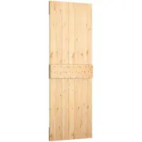 vidaXL Schuifdeur Natuurlijk en Wit 70 x 210 cm Massief Pine Hout