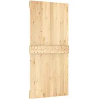 vidaXL Schuifdeur Naturel en Zwart 95 x 210 cm Massief Pine Hout