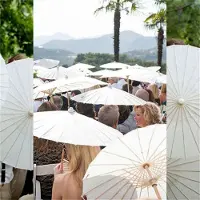 Typecat stuks papieren parasol bruiloft paraplu gunst 84cm bamboe paraplu's voor bruiloft