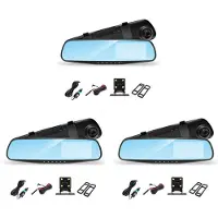 Typecat 3sets 4.3 Inch Auto DVR Achteruitkijkspiegel Rijden Video Recorder Dual Lens Dash Camera 1080P IPS voor- en Achteruitrijcamera Dash Cam