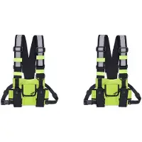Typecat 2X Walkie Talkie Dubbele Borsttas Radio Reflecterende Borstharnas Houder Tas Vest Rig Walkie Talkies Voorpakket Etui B