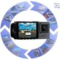 Typecat Dashcam voor en binnen WIFI 1080P met 32G geheugenkaart 2 inch scherm