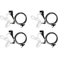 Spactz 4X Rechte, alleen-luisteren transparante flexibele akoestische buis oortelefoon 3,5 mm oortelefoon headset mono-aansluiting voor walkie-talkie