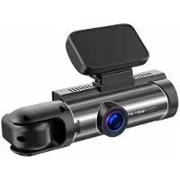 Tlily Dubbele Dash Cam voor en Binnen, Dashcams voor Auto'S met IR Nachtzicht, Loop-Opname, Bewegingsdetectie, 32G TF-Kaart