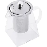 Typecat Vierkante glazen theepot met infuser, 550 ml borosilicaat theepotzeef