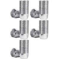 Typecat 250 Stuks Aluminiumfolie Cupcake Cups Wegwerp Muffin Liners Bakvormpjes Aluminium Cupcake Tip Pan Ramekin Houders Kleine Pudding Cups-Zilver