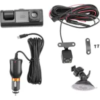 Typecat 3-kanaals dashcam met 3 cameralenzen voor auto's, HD 1080P voor en achter