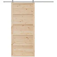 vidaXL Schuifdeur Naturel 80 x 2,5 x 208 cm Massief grenenhout