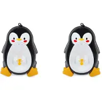 Wella 2X Baby Jongen Zindelijkheidstraining Pinguïn Kinderen Sta Verticaal Urinoir Jongens Plassen Baby Peuter Wandmontage Zwart