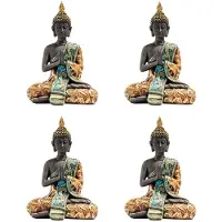 Melitt 4X Boeddhabeeld Thailand Sculptuur Hars Handgemaakte Boeddhisme Hindoe Feng Shui Beeldje Meditatie Home Decor Ornament
