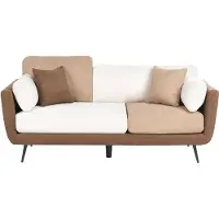 Beliani BOLGA - Driezitsbank - Bruin/Wit - Polyester