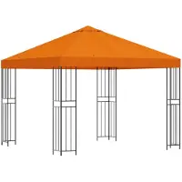 vidaXL Prieel 3 x 3 m Oranje Polyester en Staal 190 gsm